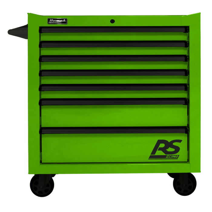 Olive Drab Homak 36" RS Pro 7 Drawer Rolling Cabinet