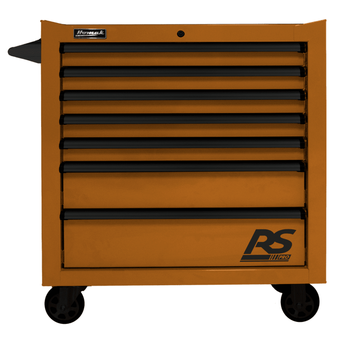 Saddle Brown Homak 36" RS Pro 7 Drawer Rolling Cabinet