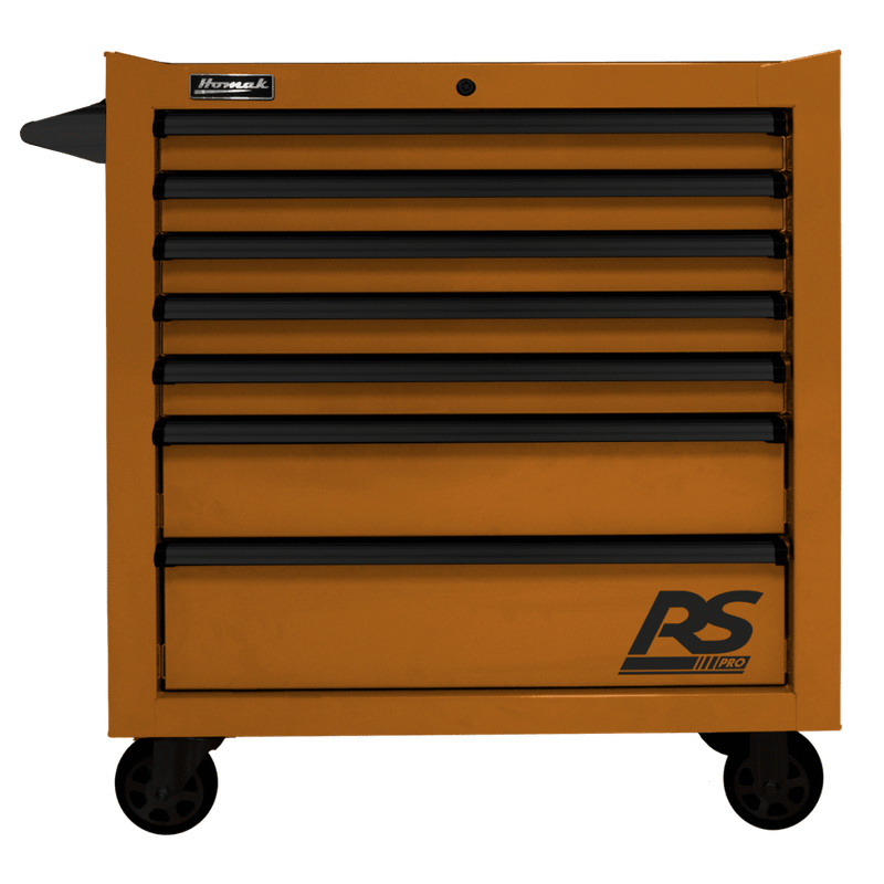 Saddle Brown Homak 36" RS Pro 7 Drawer Rolling Cabinet