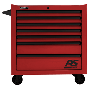 Black Homak 36" RS Pro 7 Drawer Rolling Cabinet