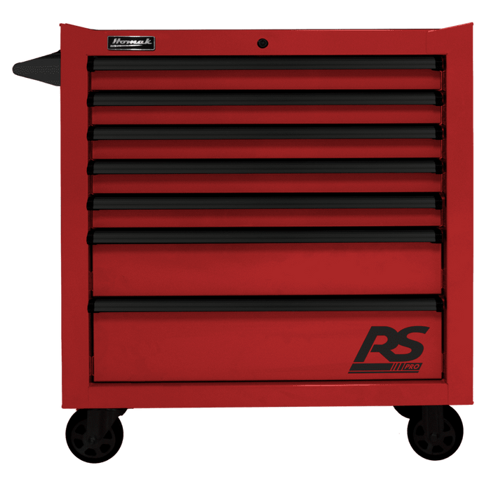 Black Homak 36" RS Pro 7 Drawer Rolling Cabinet