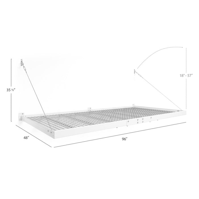 NewAge Pro Series 4 ft. x 8 ft. and 2 ft. x 8 ft. Wall Mounted Steel Shelf Set