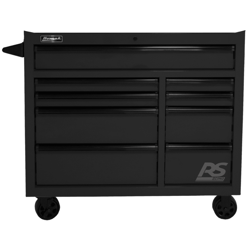 Black Homak 41" RS Pro 9 Drawer Rolling Cabinet