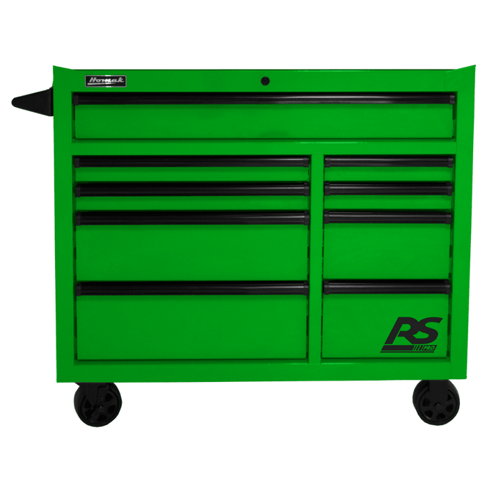 Forest Green Homak 41" RS Pro 9 Drawer Rolling Cabinet