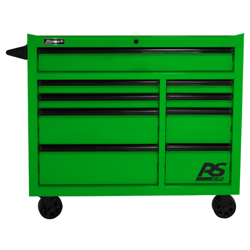 Forest Green Homak 41" RS Pro 9 Drawer Rolling Cabinet