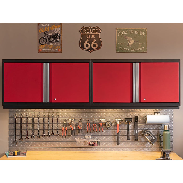 NewAge | Pro Series 9 Piece Cabinet Set With Wall, Base, Tool Drawer Cabinet, 56 in. Integrated Shelf and 112 in. Worktop