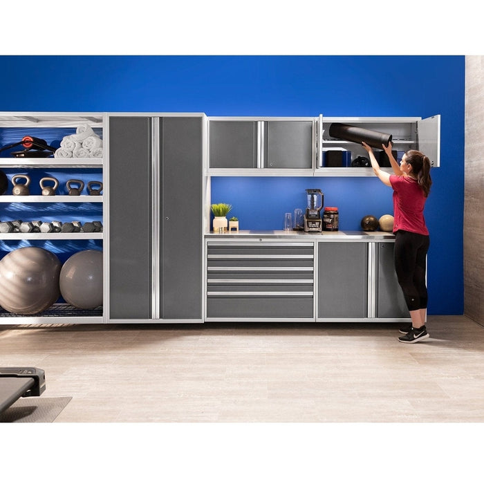 NewAge Pro Series 6 Piece Cabinet Set With Base, Wall Cabinet, Locker and Utility Cart