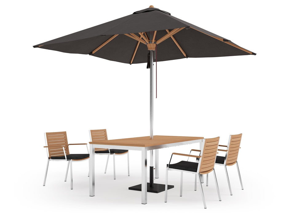 NewAge | Monterey 4 Seater Dining Set with 72 in. Table and Umbrella