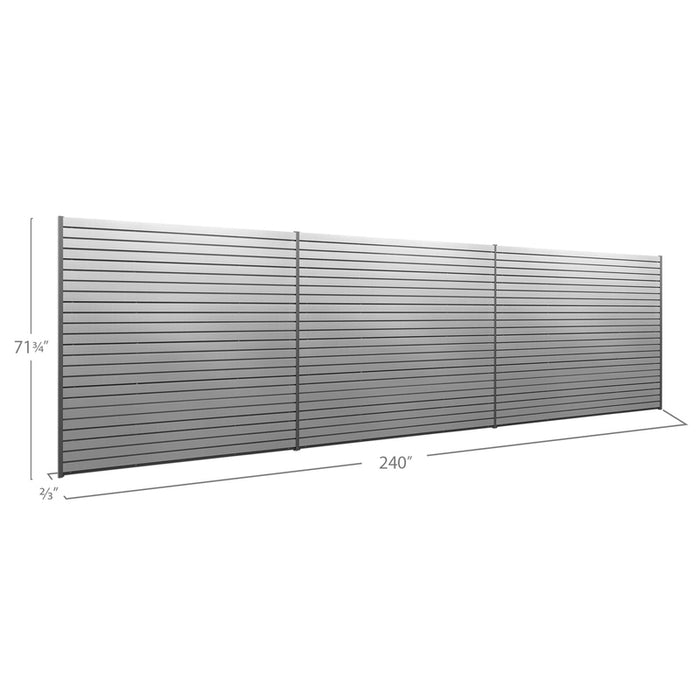 NewAge 120 SQ. FT. PVC Slatwall with 40-Piece Accessory Kit