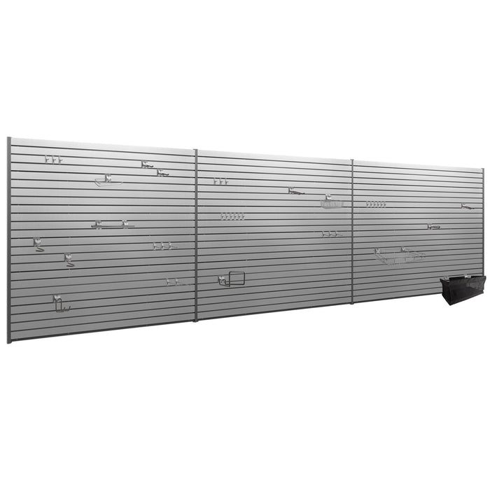 NewAge 120 SQ. FT. PVC Slatwall with 40-Piece Accessory Kit