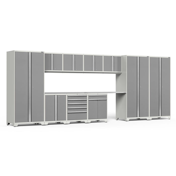 NewAge | Pro Series 12 Piece Cabinet Set with Lockers, Tool Drawer Cabinet, and 56 in. Worktop