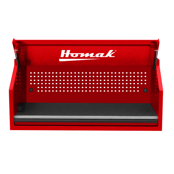 Dark Red Homak 54" RS Pro Top Hutch
