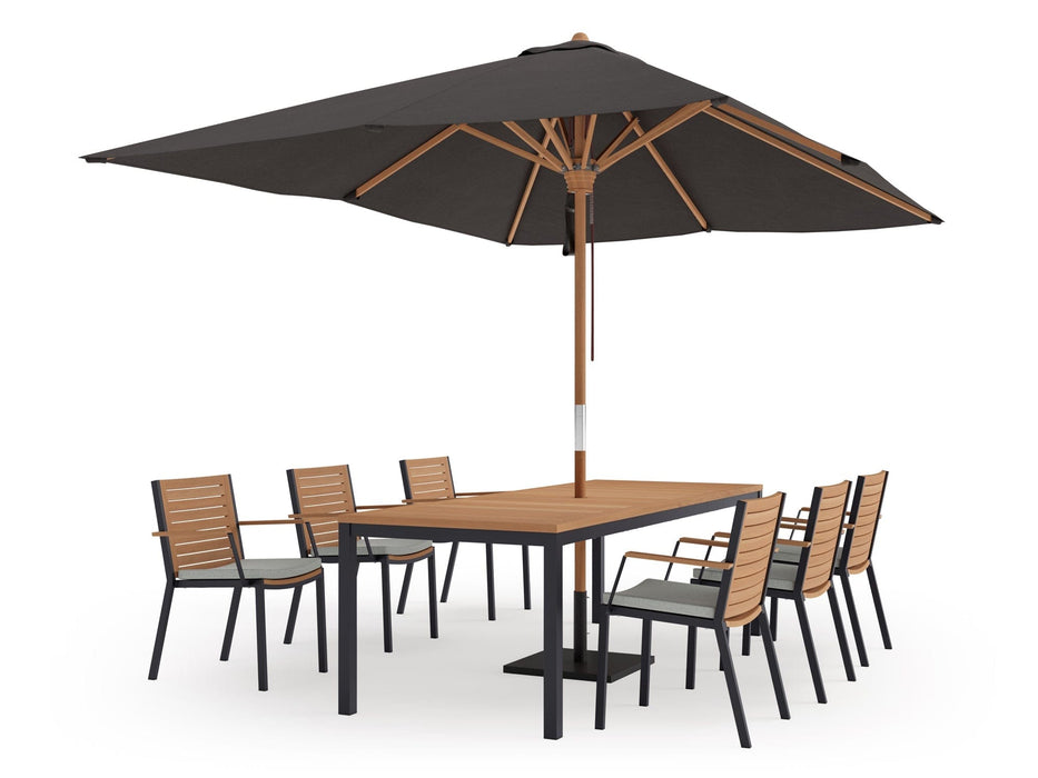 NewAge | Monterey 6 Seater Dining Set with 96 in. Table with Umbrella