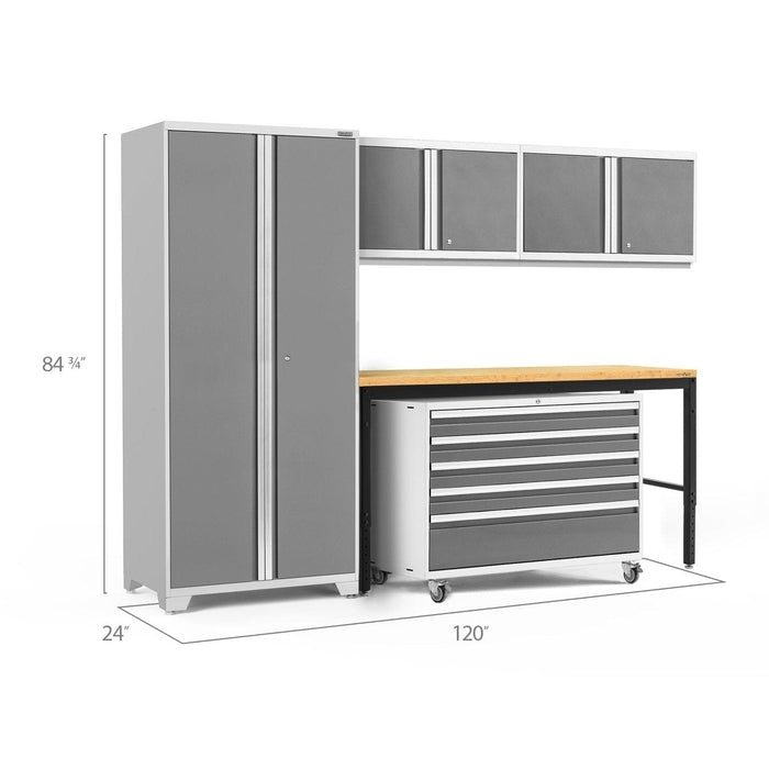 NewAge | Pro Series 5 Piece Cabinet Set With Wall, Tool Cabinet, Locker and 84 in. Workbench