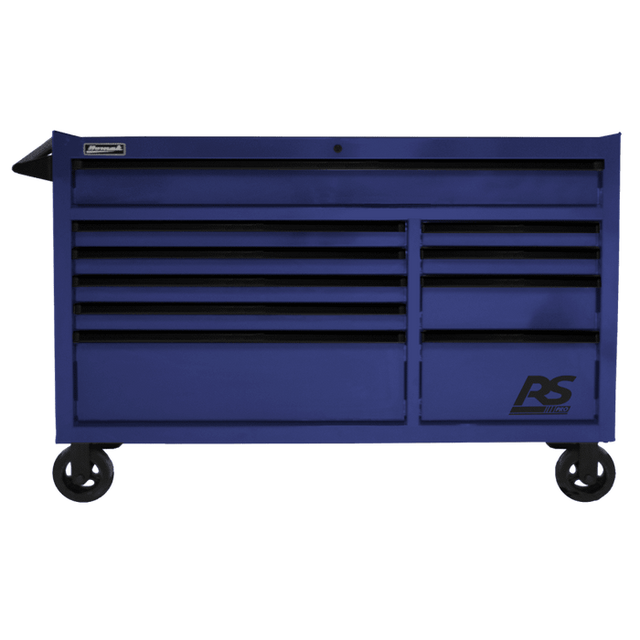 Midnight Blue Homak 54" RS Pro 10 Drawer Rolling Cabinet