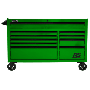 Dark Green Homak 54" RS Pro 10 Drawer Rolling Cabinet