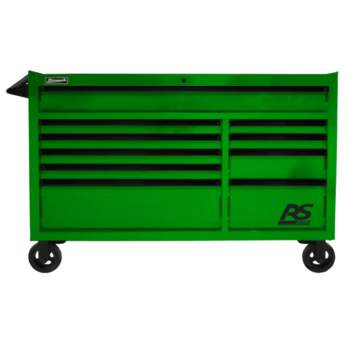 Dark Green Homak 54" RS Pro 10 Drawer Rolling Cabinet