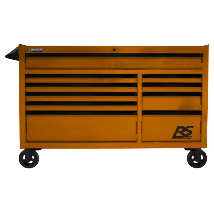 Saddle Brown Homak 54" RS Pro 10 Drawer Rolling Cabinet
