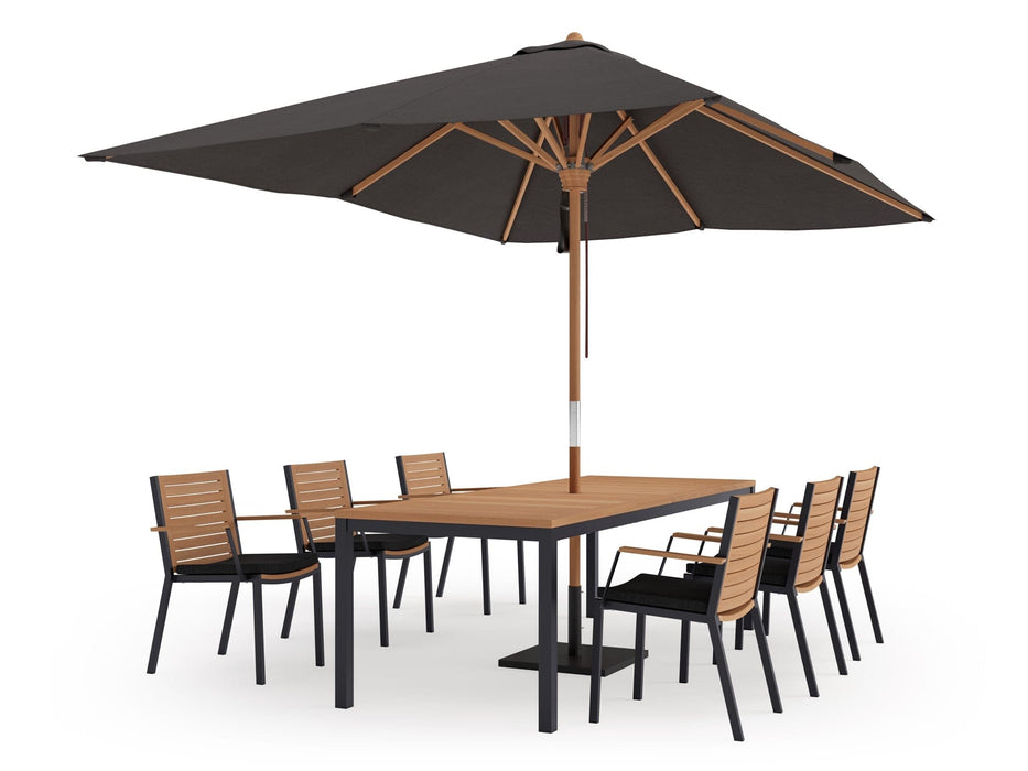 NewAge | Monterey 6 Seater Dining Set with 96 in. Table with Umbrella