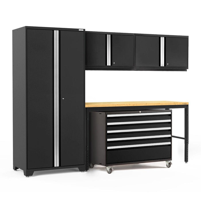 NewAge | Pro Series 5 Piece Cabinet Set With Wall, Tool Cabinet, Locker and 84 in. Workbench