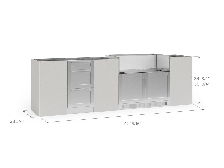 NewAge | Outdoor Kitchen Signature Series 6 Piece Cabinet Set with 3 Drawer and Grill Cabinet