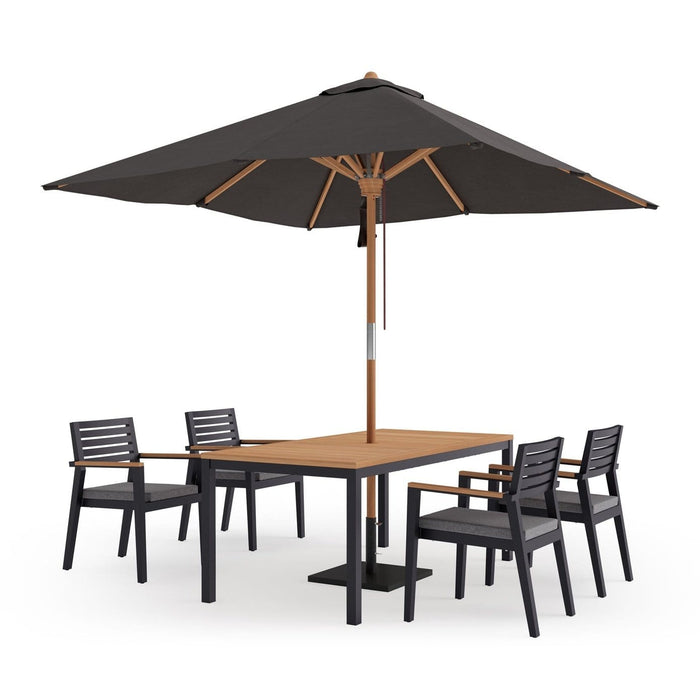 NewAge | Rhodes 4 Seater Dining Set with 72 in. Table and Umbrella