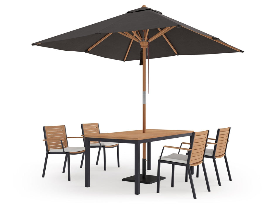 NewAge | Monterey 4 Seater Dining Set with 72 in. Table and Umbrella