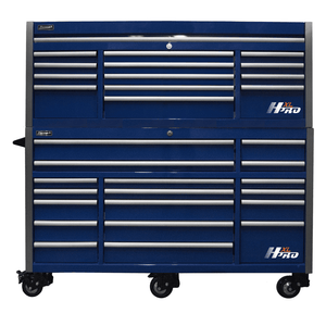 Gray Homak 72” Big Dawg HXL Pro Series Roller Cabinet with Stainless Steel Top