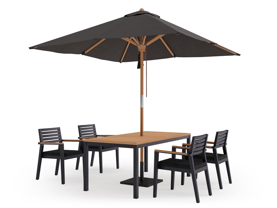 NewAge | Rhodes 4 Seater Dining Set with 72 in. Table and Umbrella