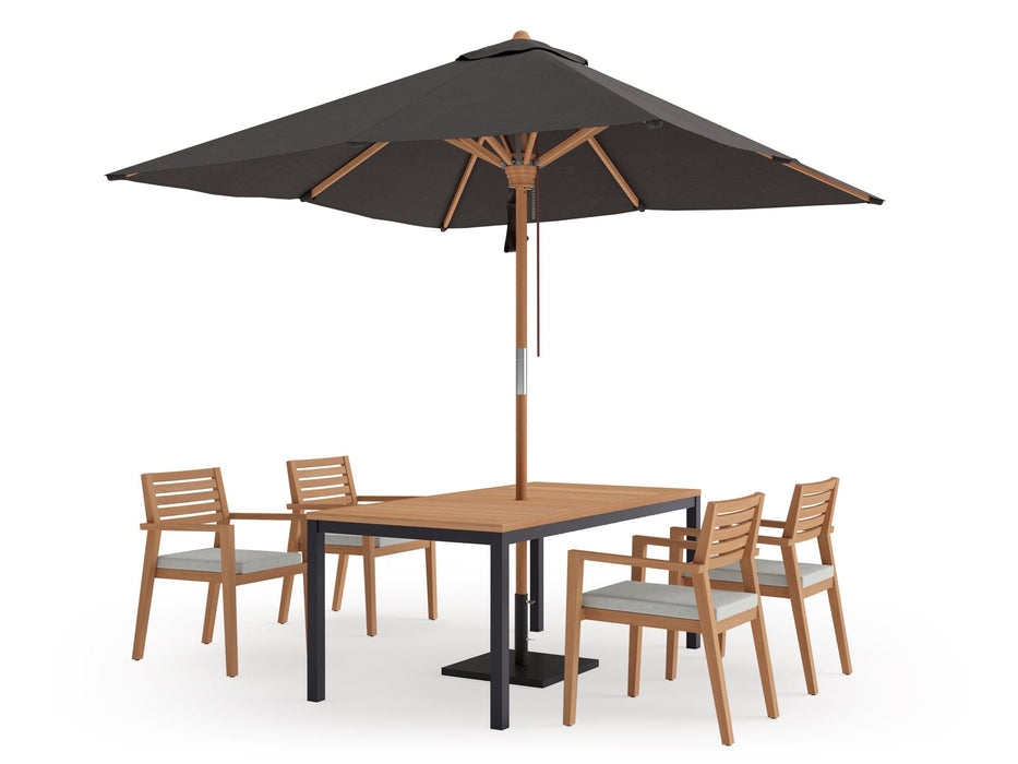 NewAge | Rhodes 4 Seater Dining Set with 72 in. Table and Umbrella