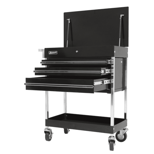 Dark Slate Gray Homak 34" Professional 3 Drawer Service Cart