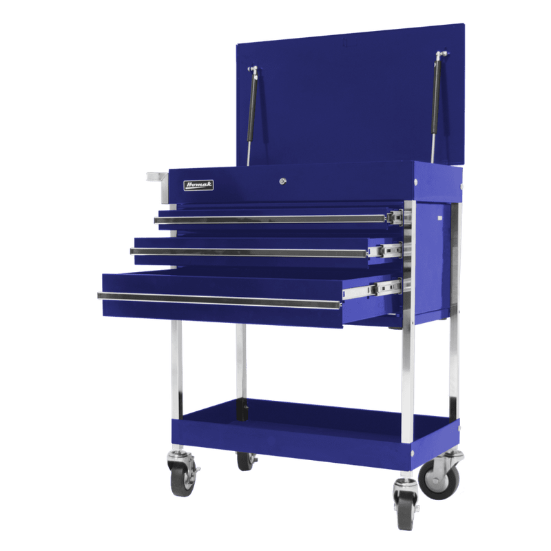 Midnight Blue Homak 34" Professional 3 Drawer Service Cart