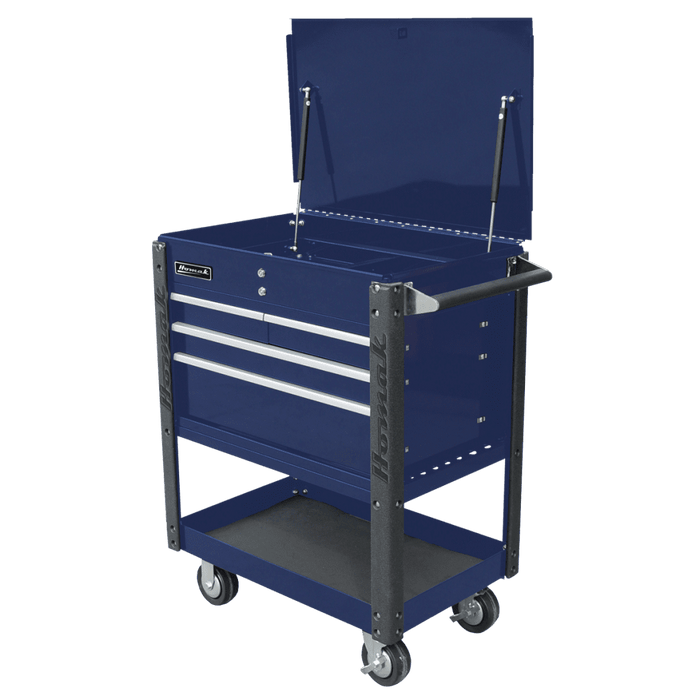 Dark Slate Gray Homak 35" Professional 4 Drawer Service Cart