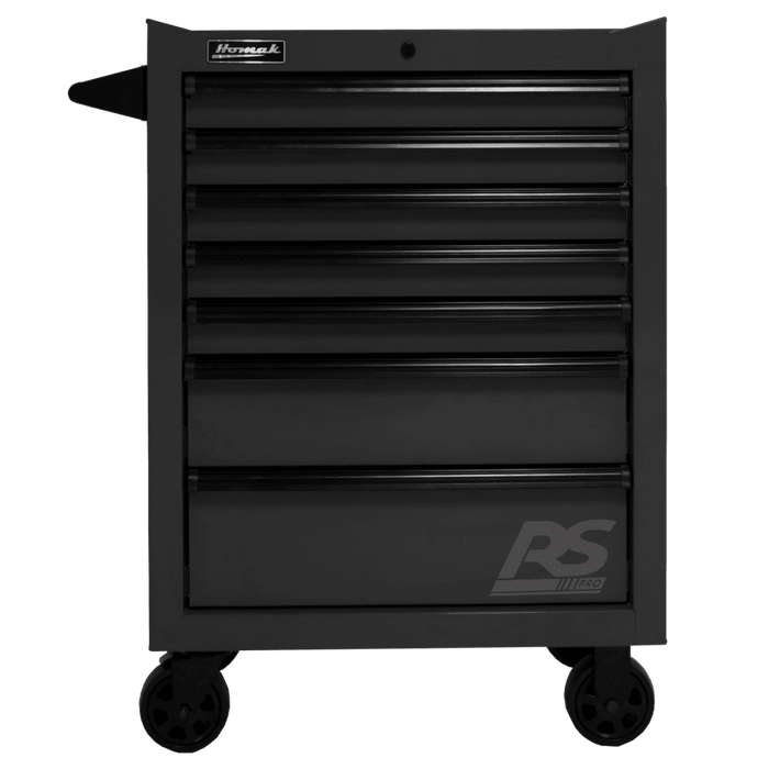 Black Homak 27” RS Pro Series 7 Drawer Roller Cabinet