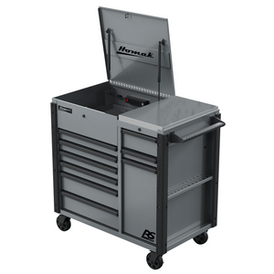 Homak | 44” RS Pro Series 9 Drawer Flip Top Power Service Cart Homak | 44” RS Pro Series 9 Drawer Flip Top Power Service Cart