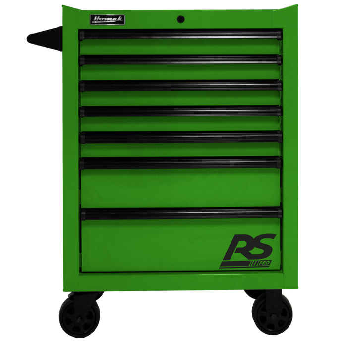 Forest Green Homak 27” RS Pro Series 7 Drawer Roller Cabinet