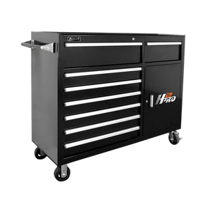 Dark Slate Gray Homak 56" H2Pro 8 Drawer with 2 Drawer Comp Roller Cabinet