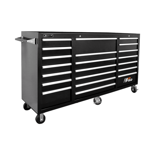 Black Homak 72” H2Pro Series 21 Drawer Roller Cabinet