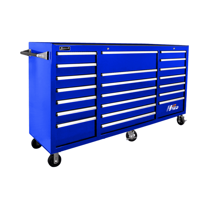 Medium Blue Homak 72” H2Pro Series 21 Drawer Roller Cabinet