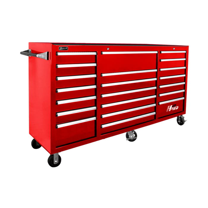 Firebrick Homak 72” H2Pro Series 21 Drawer Roller Cabinet