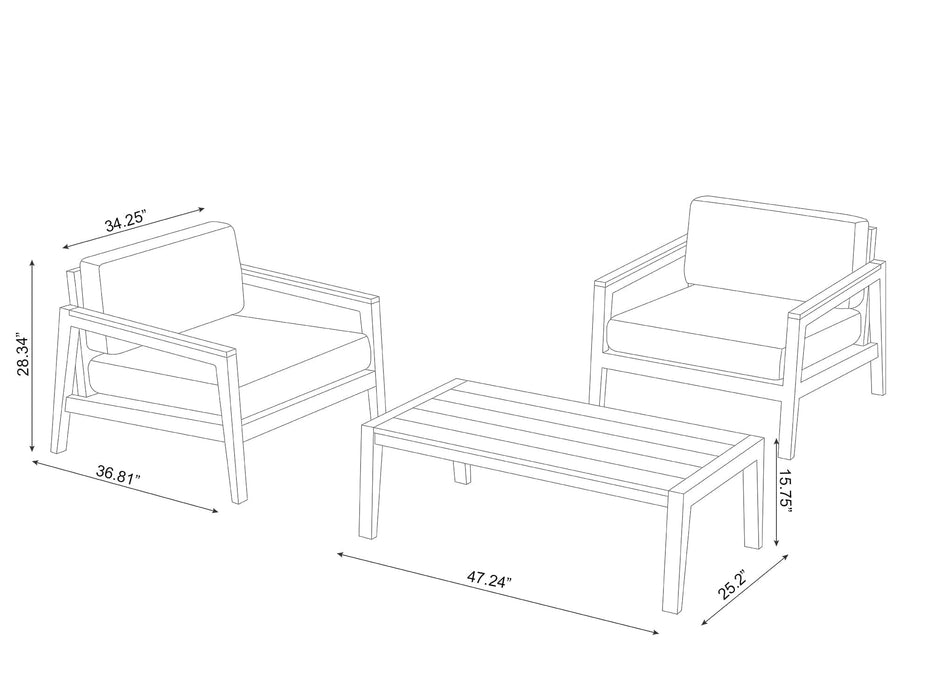 NewAge | Lakeside 2 Seater Chat Set with Coffee Table