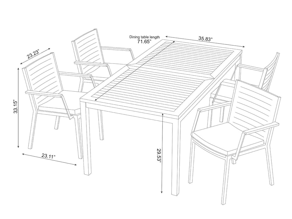 NewAge | Monterey 4 Seater Dining Set with 72 in. Table