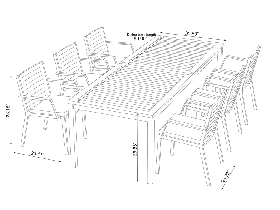 NewAge Monterey 6 Seater Dining Set with 96 in. Table