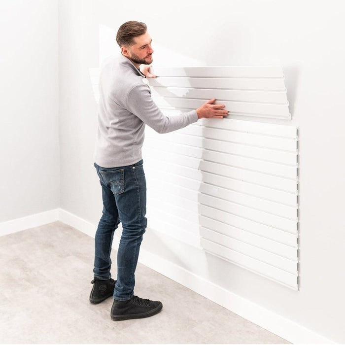 NewAge 40 SQ. FT. PVC Slatwall-Precision-fit for Bold Series cabinet systems