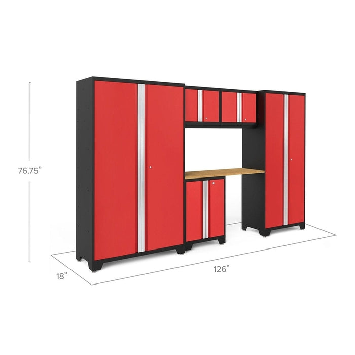 NewAge Bold Series 6 Piece Cabinet Set With Base, Wall Cabinets, 30 in. Locker and 48 in. RTA Locker-Dimensions