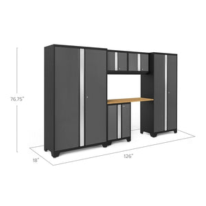 NewAge Bold Series 6 Piece Cabinet Set With Base, Wall Cabinets, 30 in. Locker and 48 in. RTA Locker-Dimensions