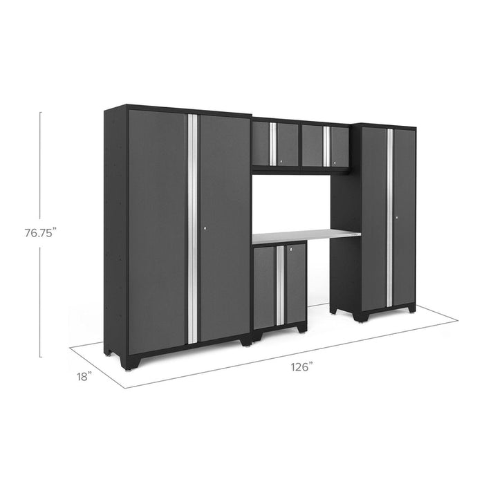 NewAge Bold Series 6 Piece Cabinet Set With Base, Wall Cabinets, 30 in. Locker and 48 in. RTA Locker-measurements