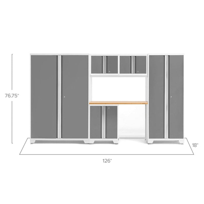 NewAge Bold Series 6 Piece Cabinet Set With Base, Wall Cabinets, 30 in. Locker and 48 in. RTA Locker-measurements