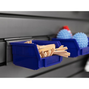 NewAge PVC Slatwall Blue Parts Bins with Parts Bins Support (Pack of 4)