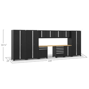 NewAge Pro Series 12 Piece Cabinet Set with Lockers, Tool Drawer Cabinet, and 56 in. Worktop-